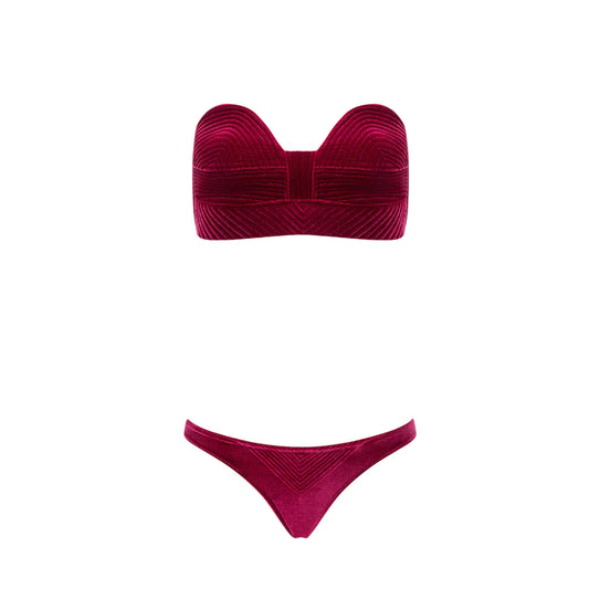 BIKINI MARIA PANTS CHERRY PINK VELVET