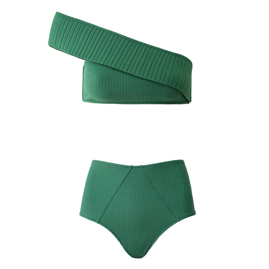 BIKINI DENIZE GREEN RIBBED